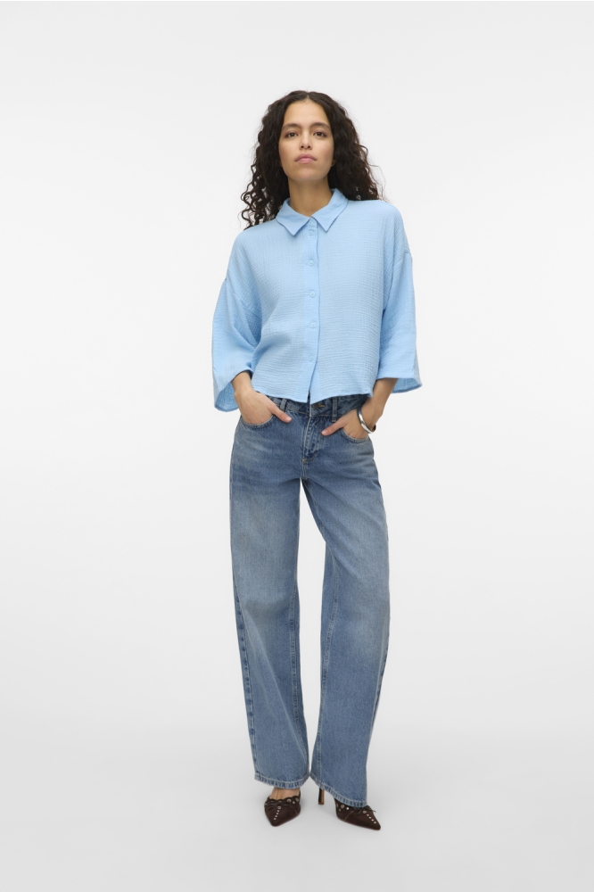VMNATALI CROP SHIRT WVN NOOS 10279685 Airy Blue